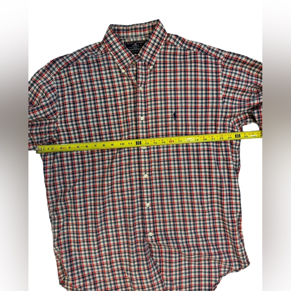 Ralph Lauren Sport Men’s Red, White & Blue Button Down Shirt Size Large - Picture 6 of 7